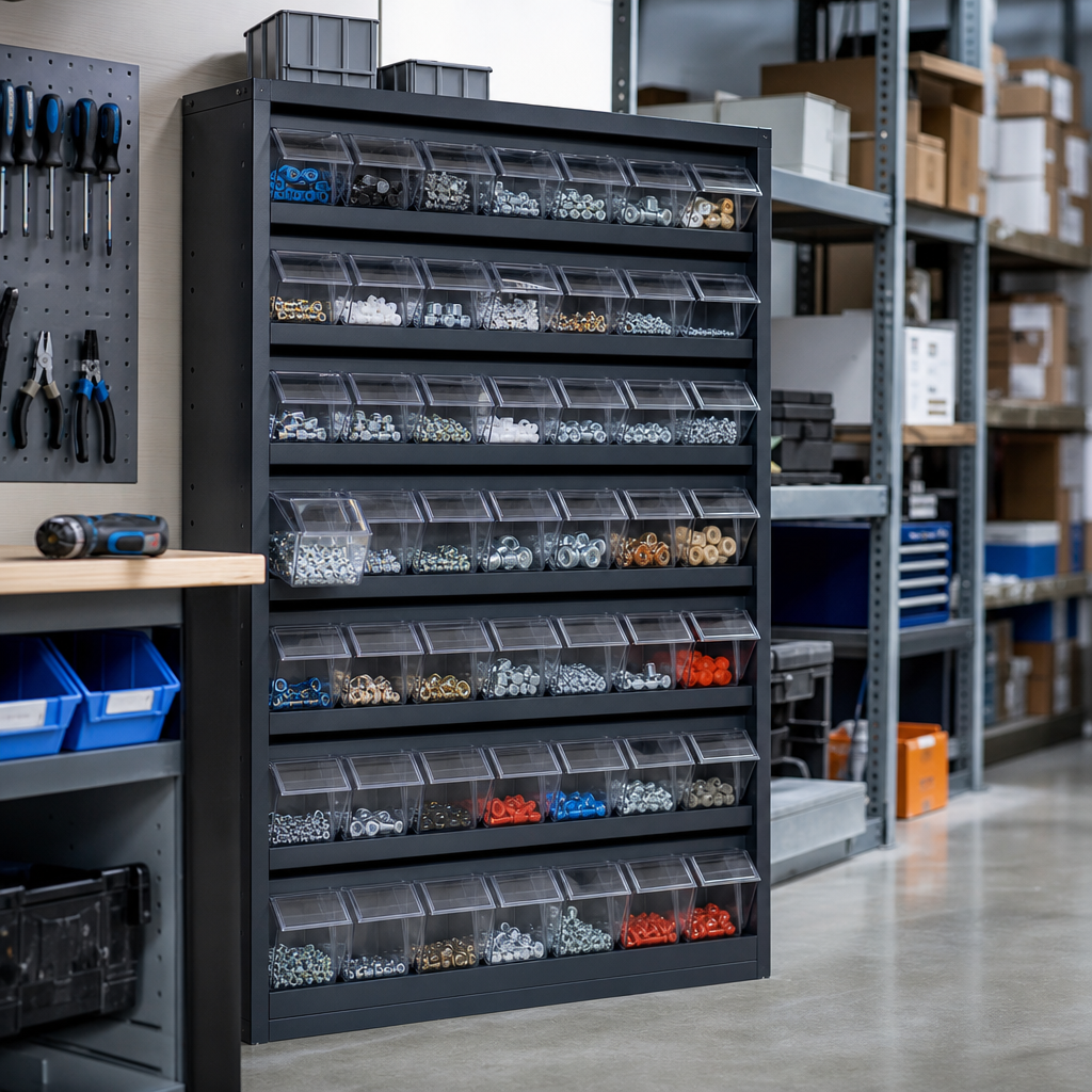 Medium Small Parts Cupboard with Transparent Picking Bins