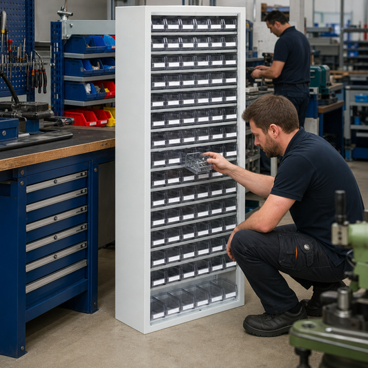 Medium Small Parts Cupboard with Transparent Picking Bins