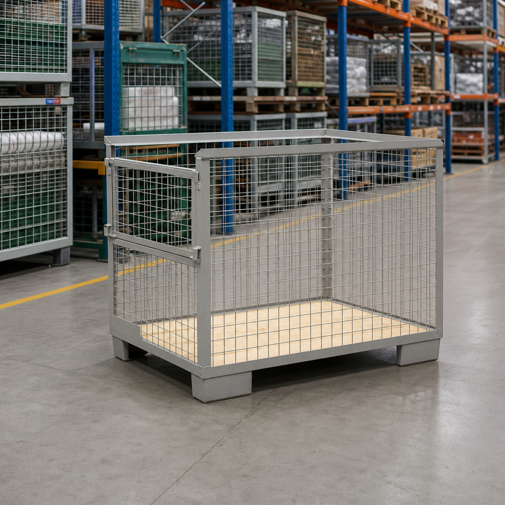 Mesh Cage Stillage with Half Drop Side 800mm