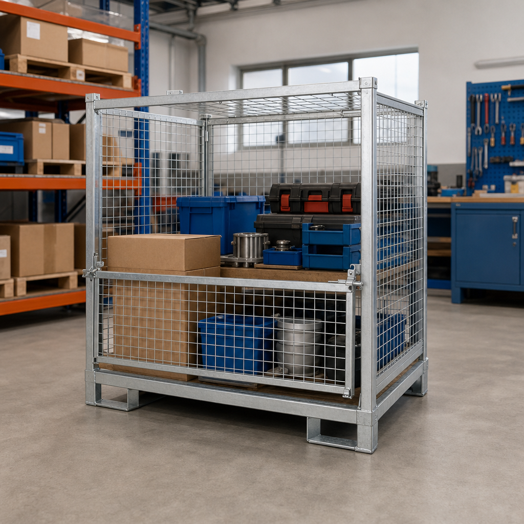 Mesh Cage Stillage with Half Drop Side 800mm