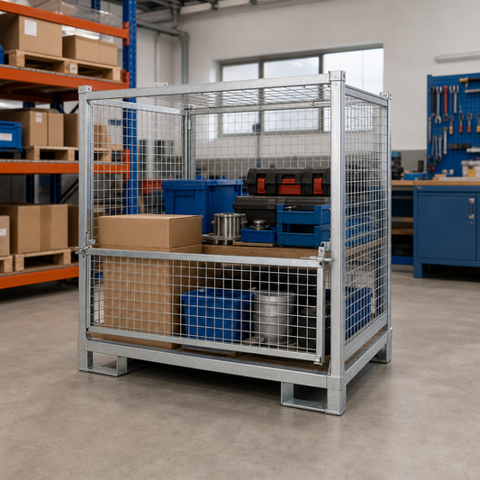 Mesh Cage Stillage with Half Drop Side 800mm