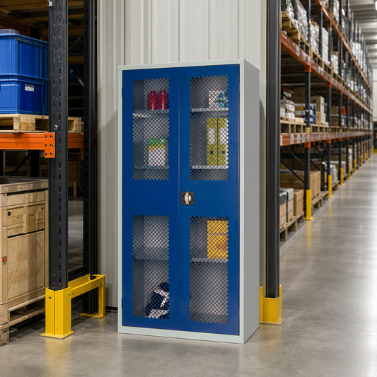 Mesh Door Cupboard with 3 Shelves 1830x915x457mm
