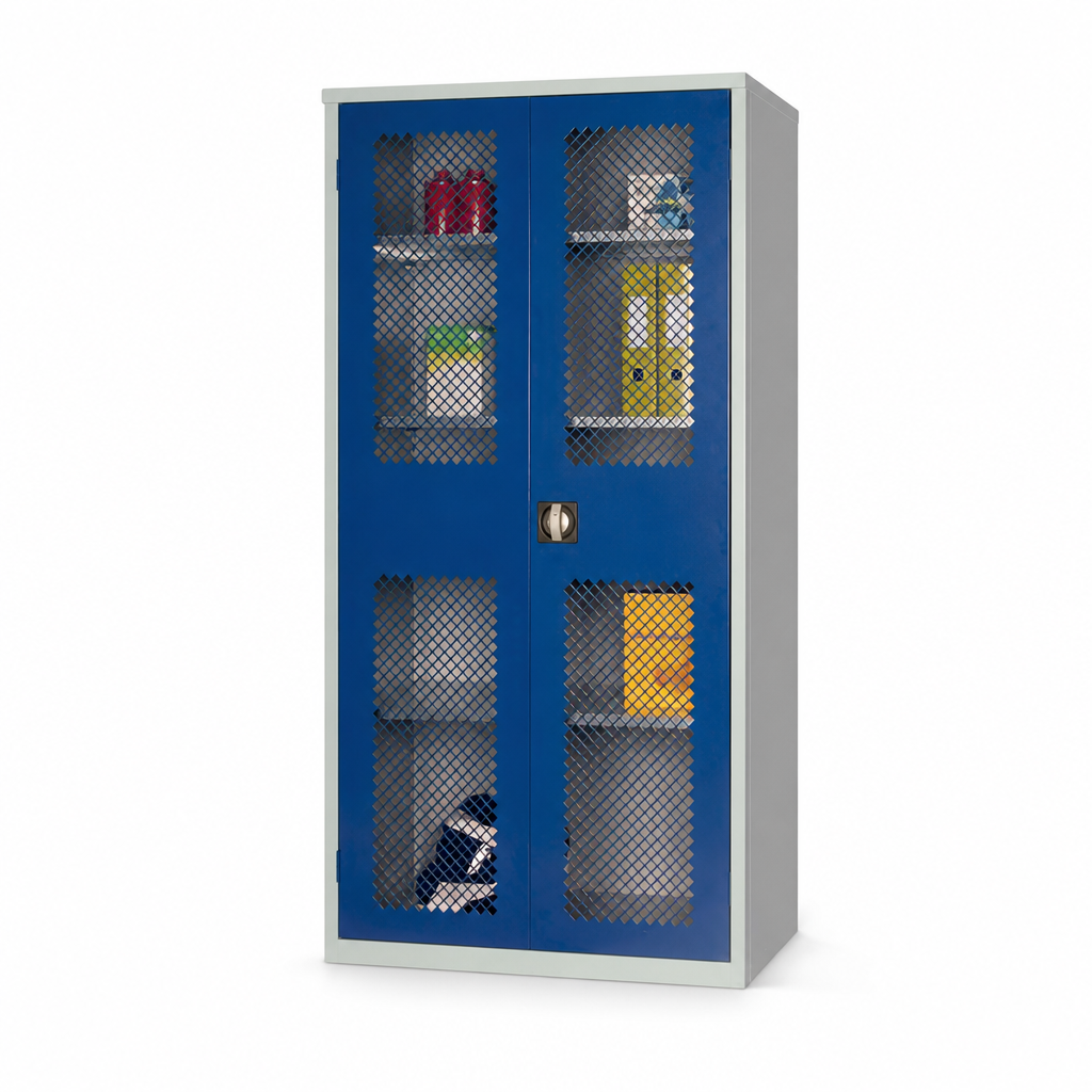 Mesh Door Cupboard with 3 Shelves 1830x915x457mm