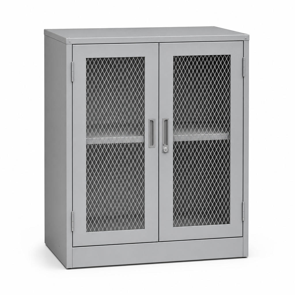 Mesh Door Steel Cupboard with 1 Shelf 1000h x 915w x 457d mm