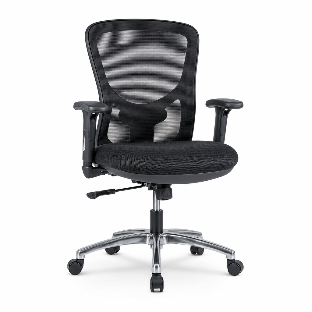 Mesh Office Chair with Armrests and Roller Base