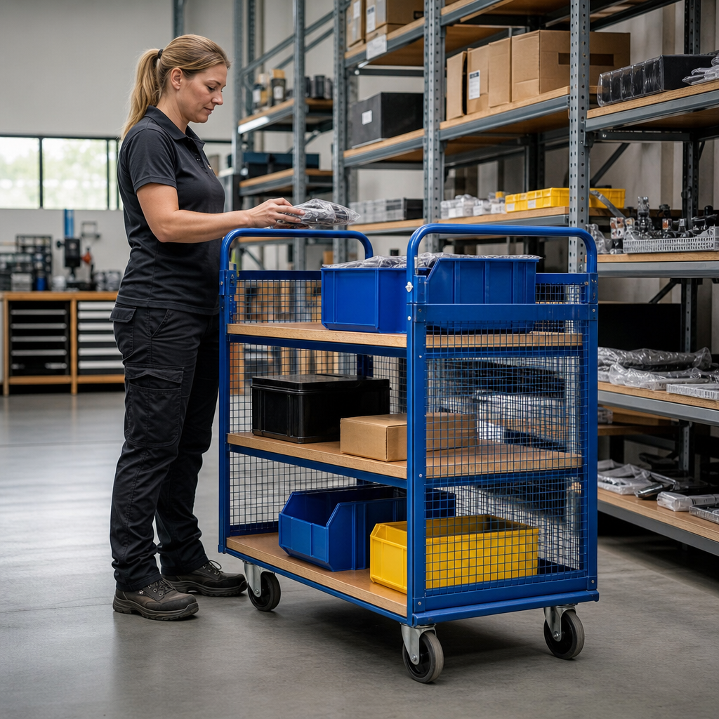 Mesh Sided Merchandise Picking Trolley