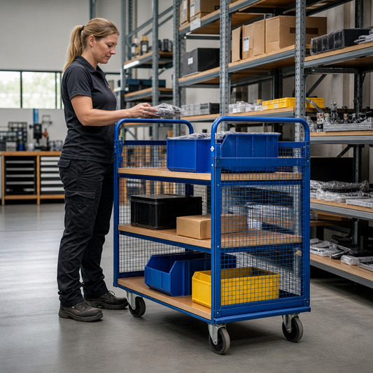 Mesh Sided Merchandise Picking Trolley