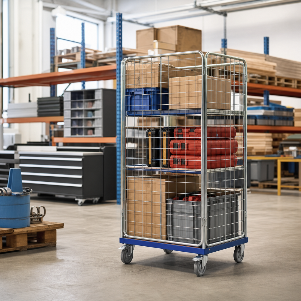 Mesh Sided Roll Cage Pallet for Warehouses