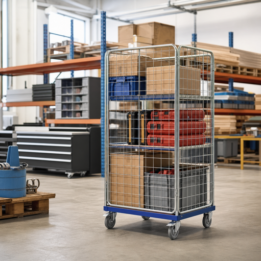 Mesh Sided Roll Cage Pallet for Warehouses