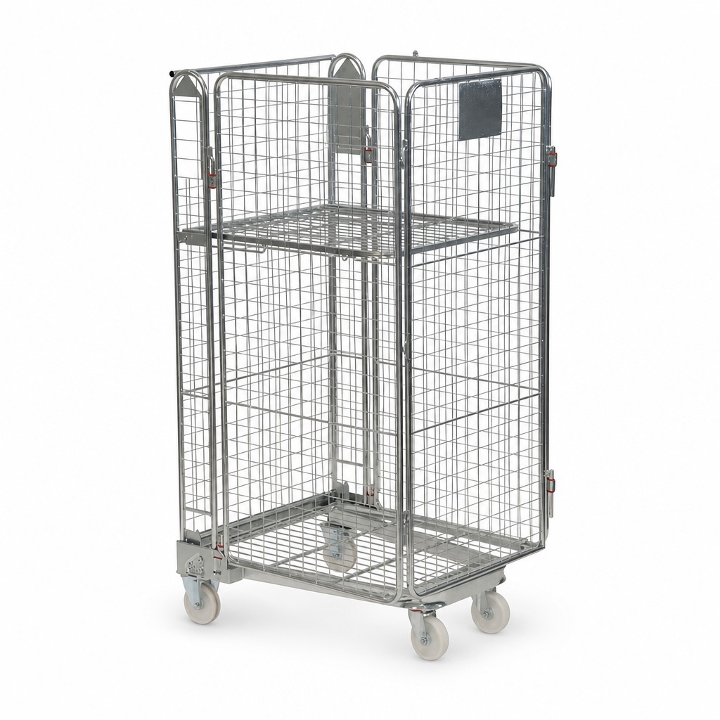 Mesh Sided Roll Cage Pallet for Warehouses