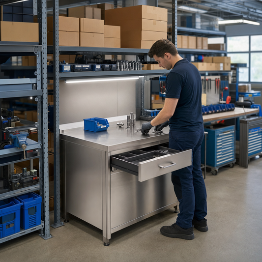 Metal Anti-Bacterial Workstation Cabinet with 1 Drawer
