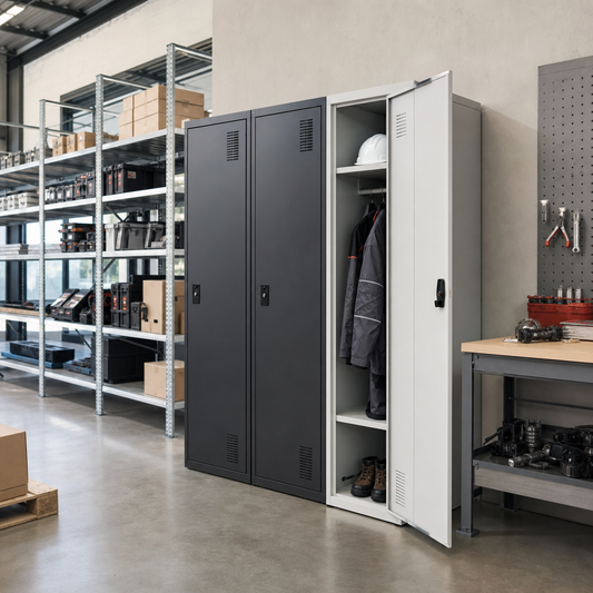 Metal Clean and Dirty Industrial Lockers with 2 or 3 Columns