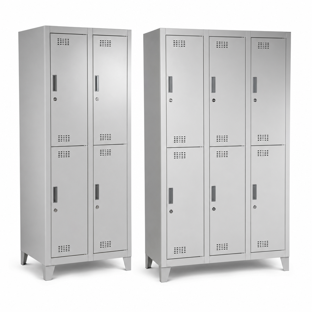 Metal Clean and Dirty Industrial Lockers with 2 or 3 Columns