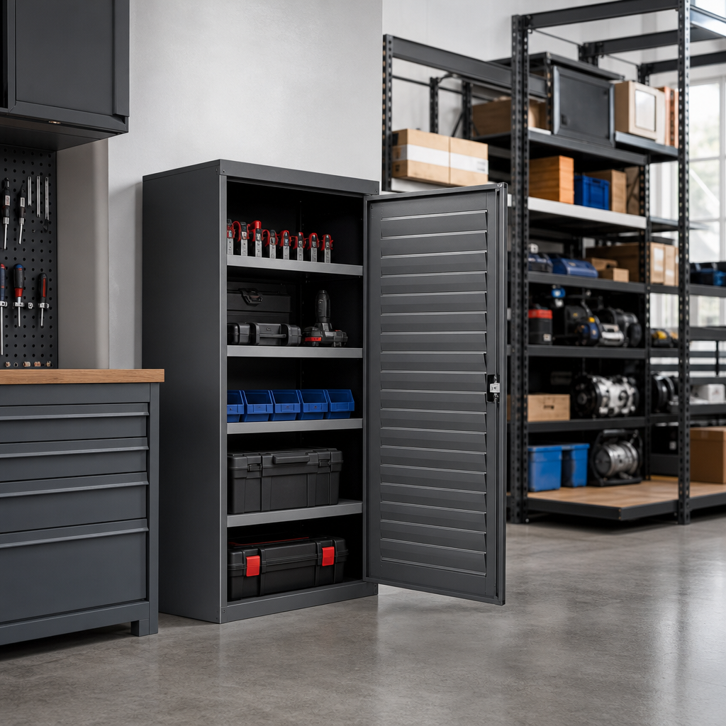 Metal CNC Tool Cabinet with Louvre Storage Door 800 x 525mm