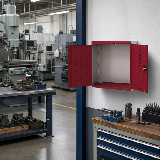 Metal CNC Tool Cabinet with Perforated Storage Door