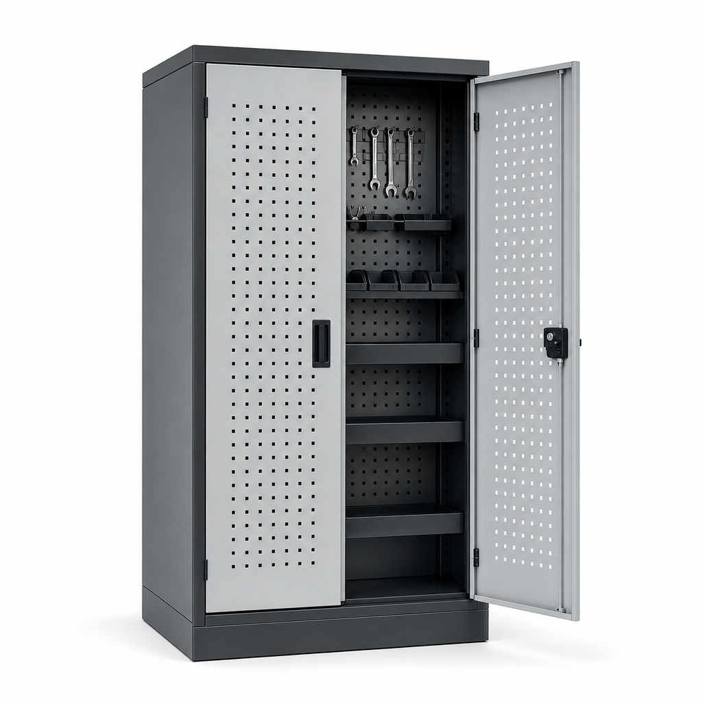 Metal CNC Tool Cabinet with Perforated Storage Door