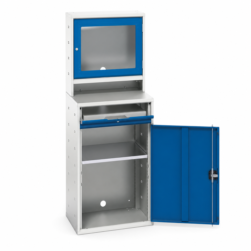 Metal Computer Storage Workstation with Lockable Door