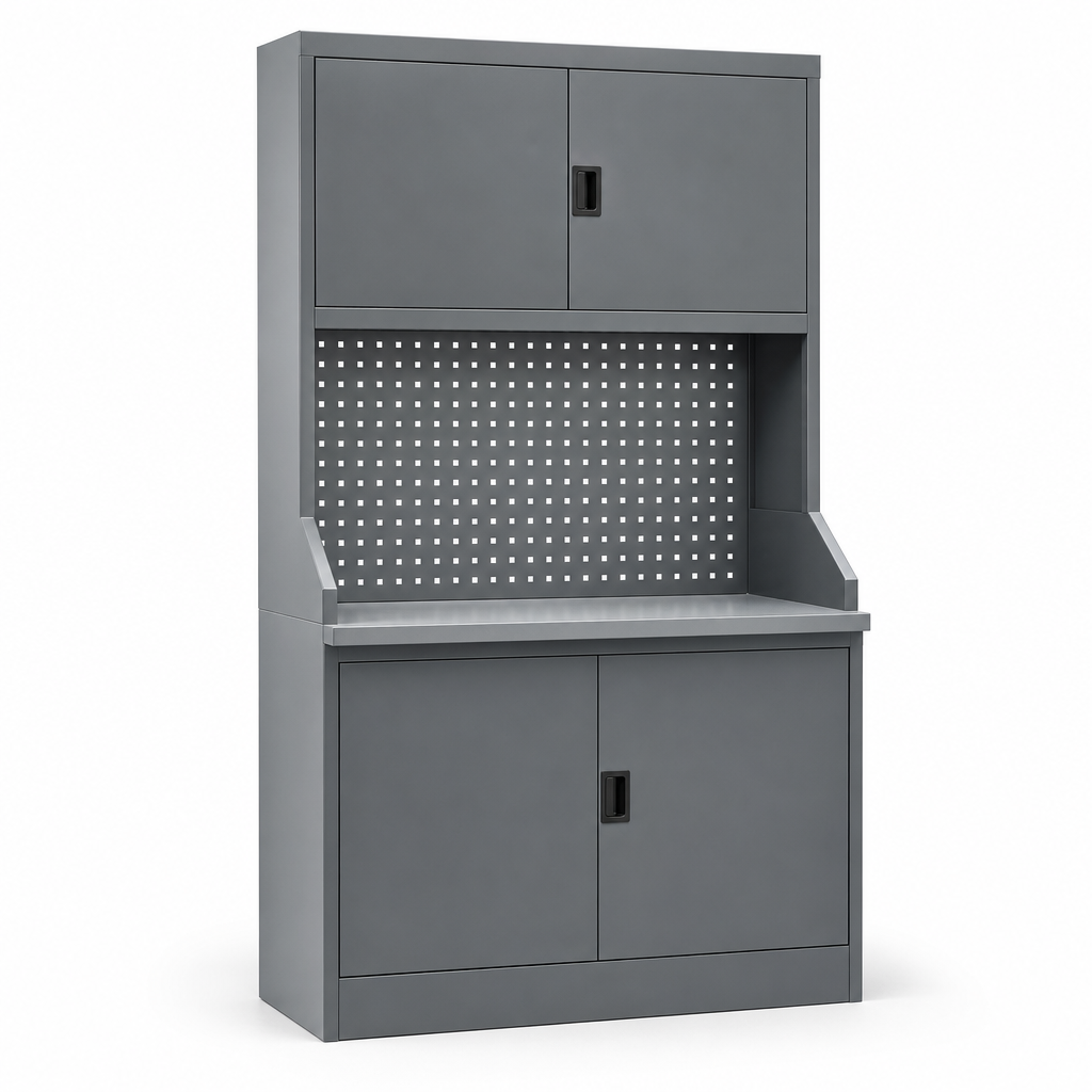 Metal Document Station Cupboard with Perforated Panel 2000x1050x550mm