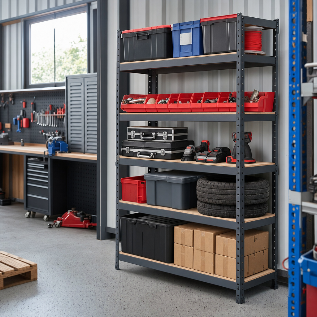 Metal Garage Shelving 1800h x 400d mm with Adjustable Shelves