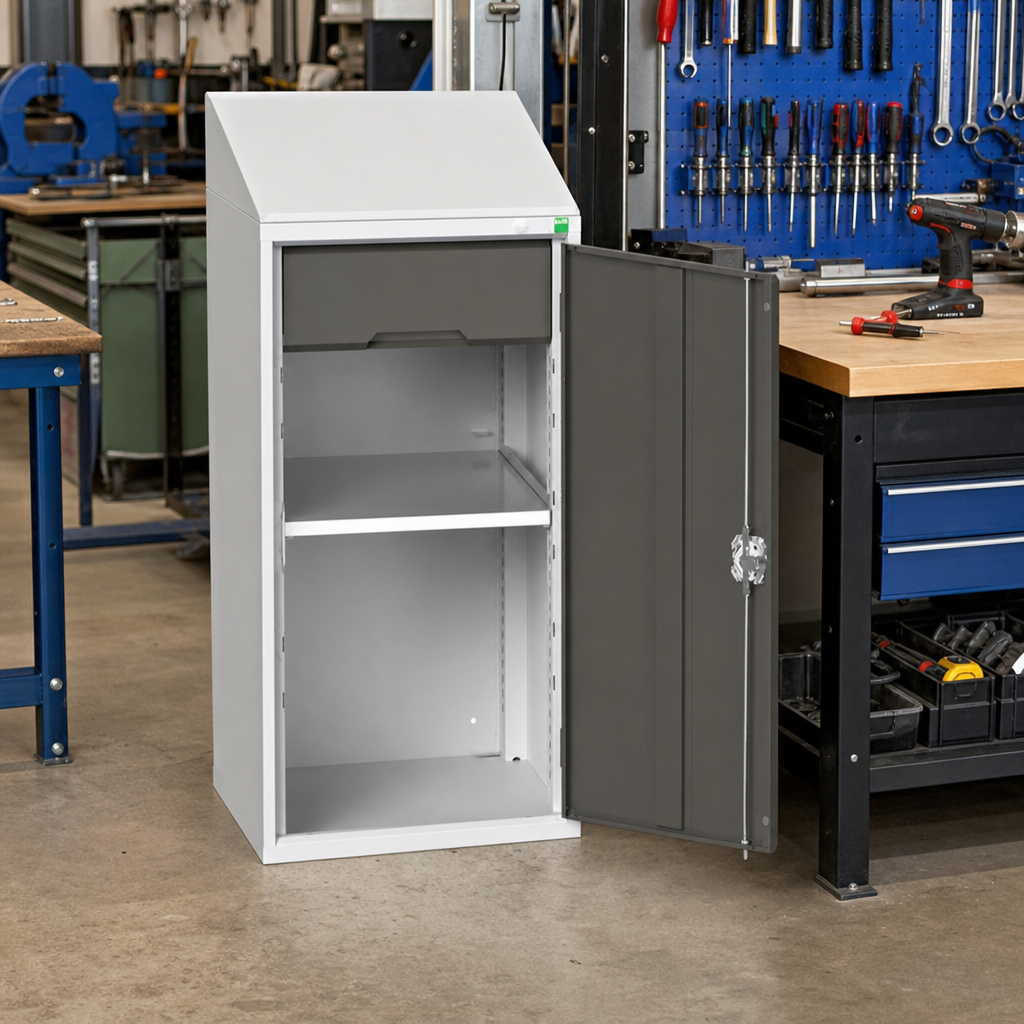 Metal Lectern Cabinet with Shelf and Drawer 1130 x 525mm