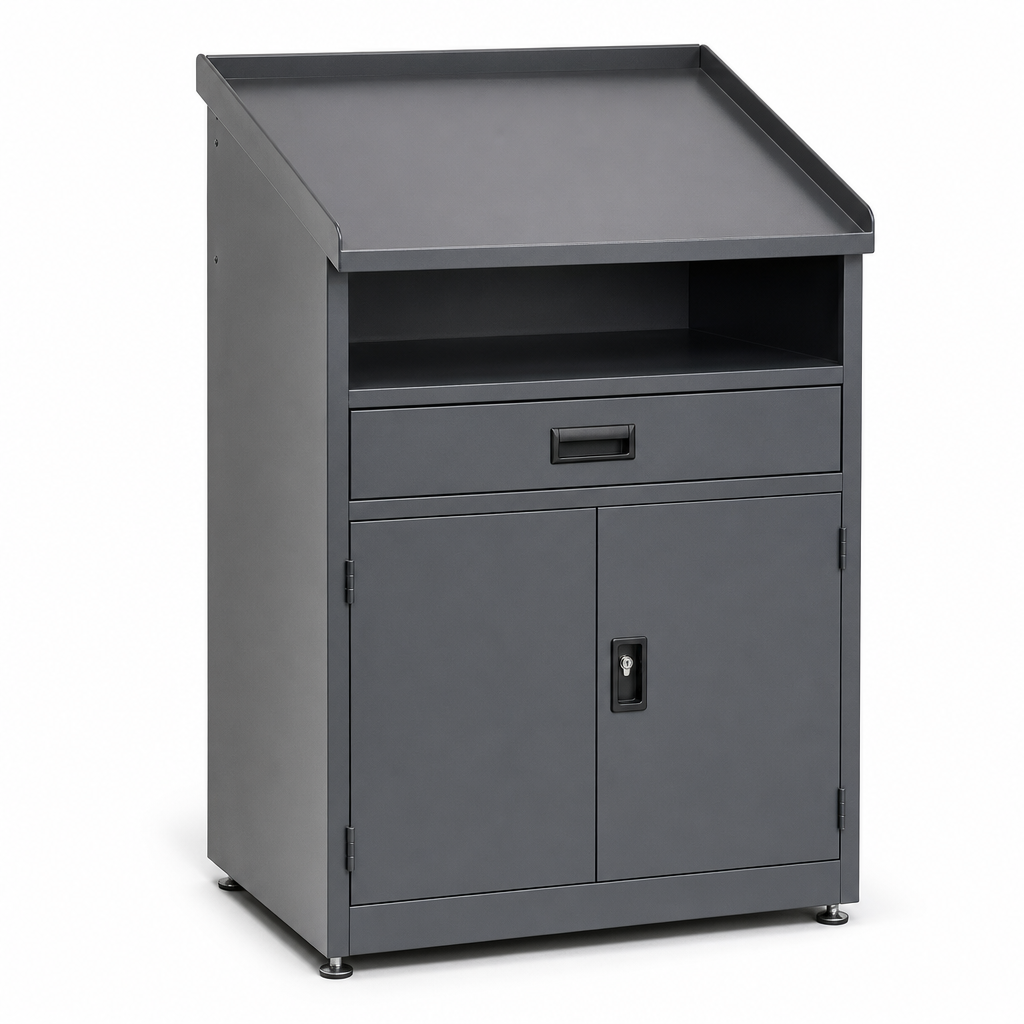 Metal Lectern Cabinet with Shelf and Drawer 1130 x 800mm