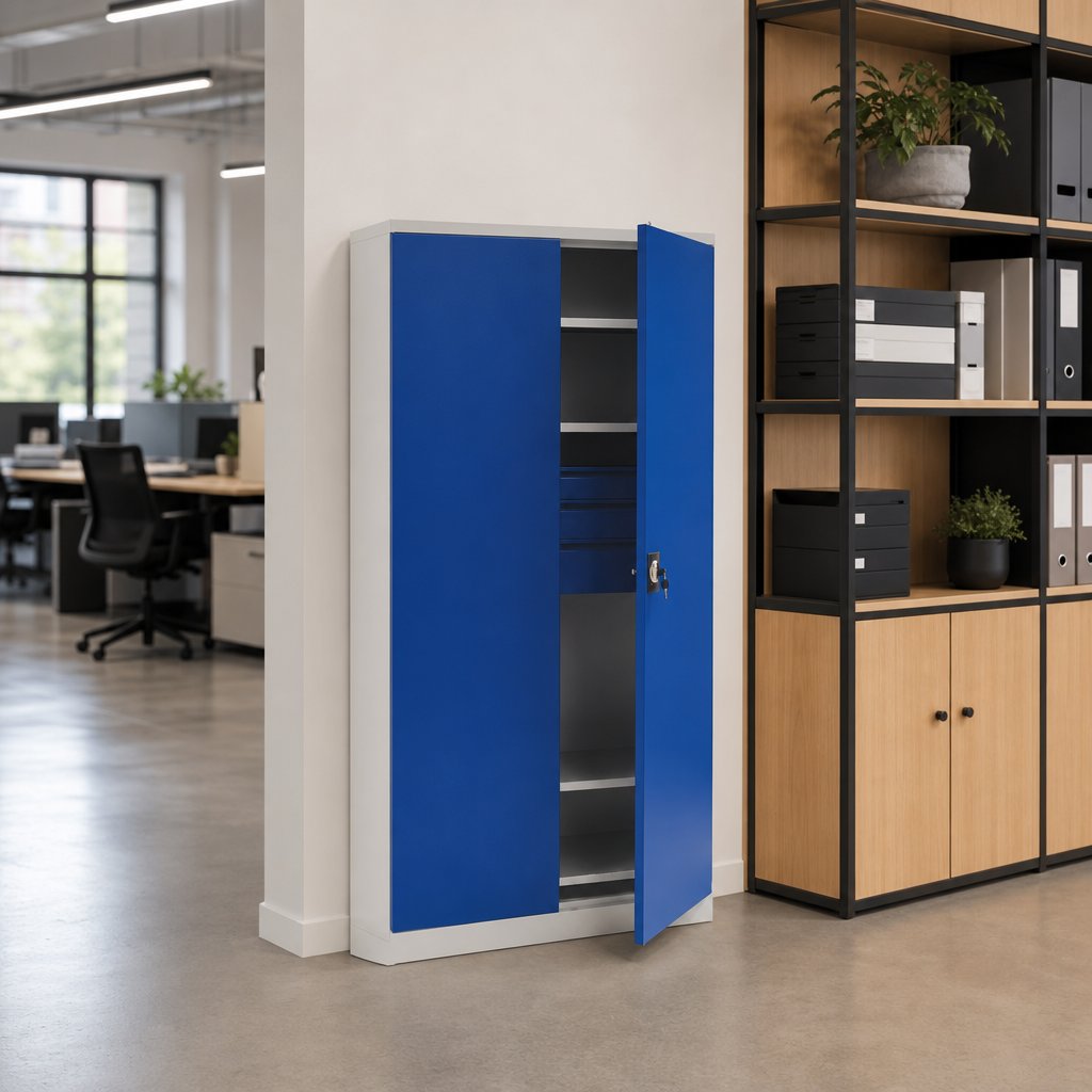 Metal Office Storage Cupboards With Drawers and Shelves