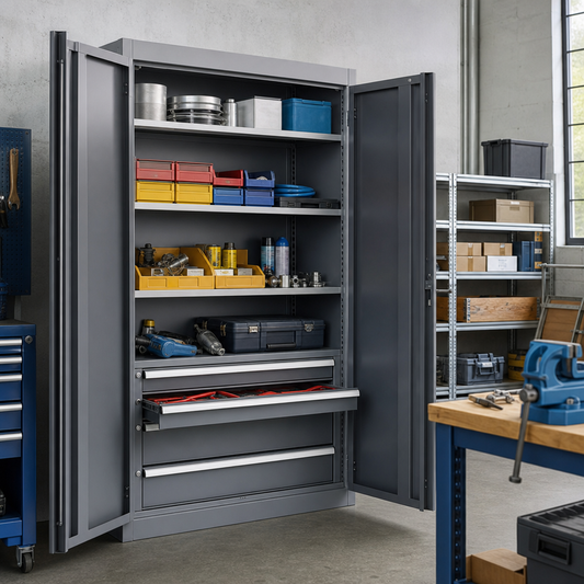 Metal Office Storage Cupboards With Drawers and Shelves