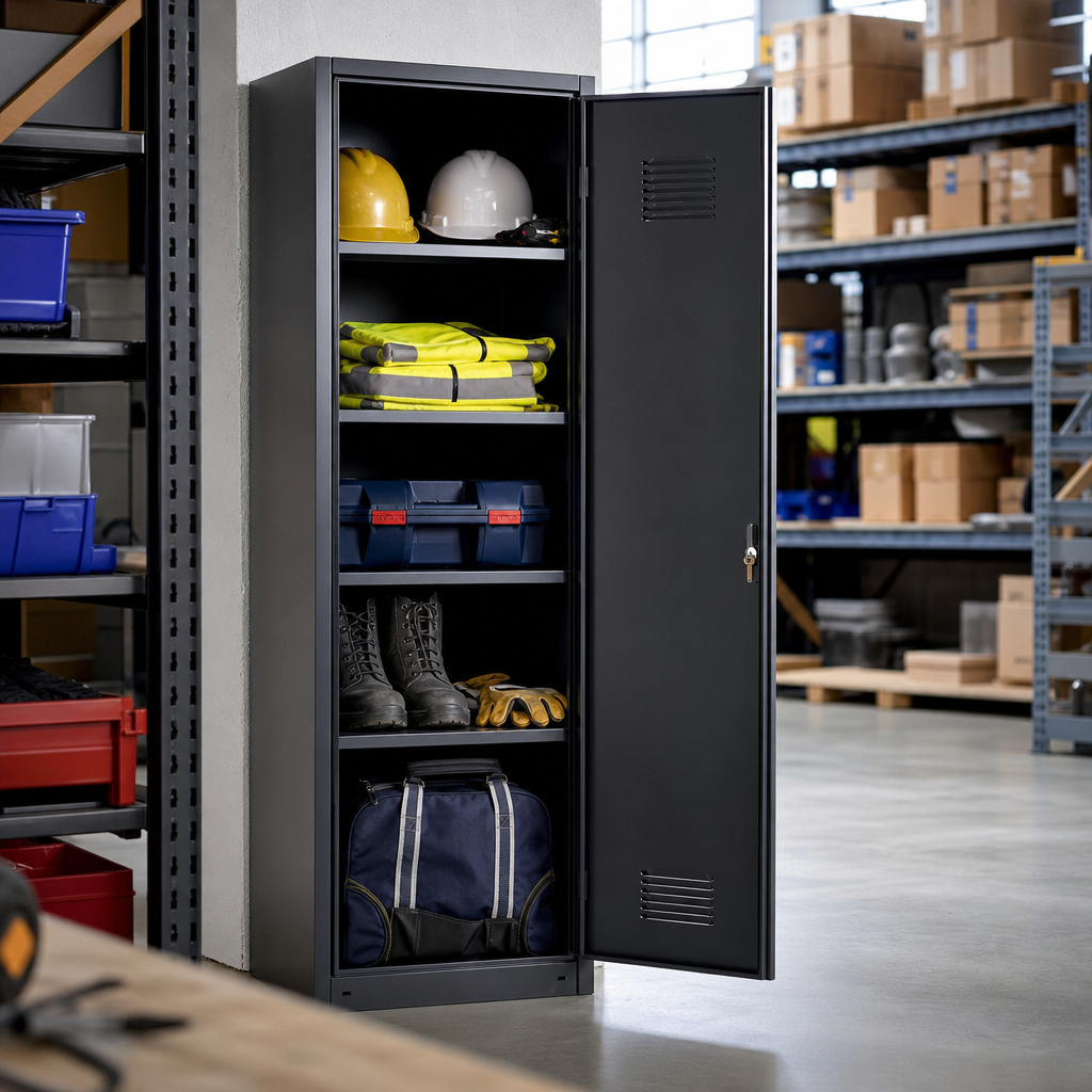 Metal PPE Workwear Lockers with 4 Shelves