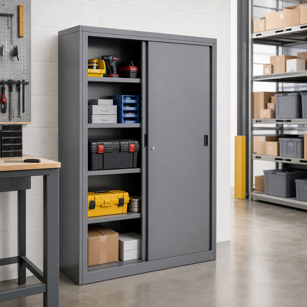 Metal Sliding Door Storage Cupboard 1300x550mm