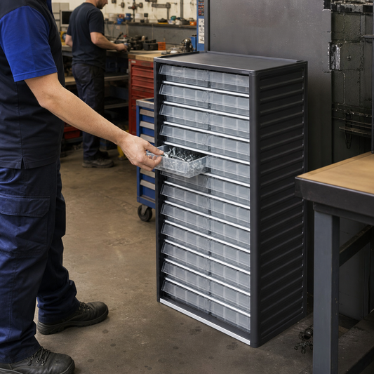 Metal Small Parts Drawer Cabinets with Assorted Bins