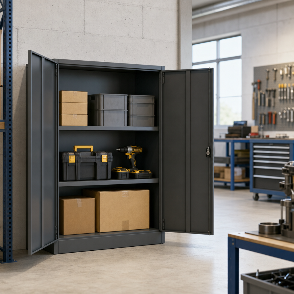 Metal Storage Cabinet with 2 Shelves 1000x1050mm