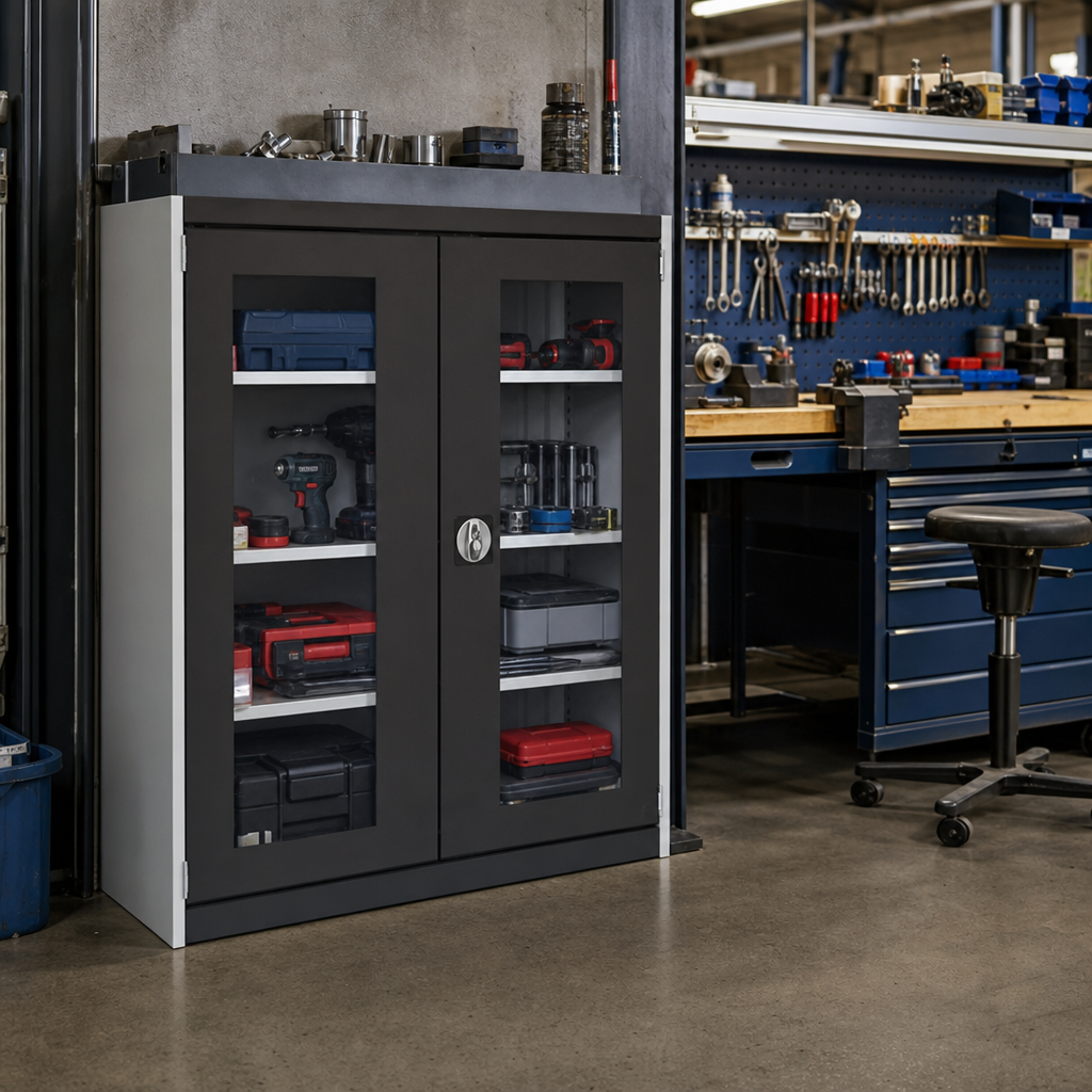 Metal Storage Cabinet with Vision Doors 1200 x 1050mm