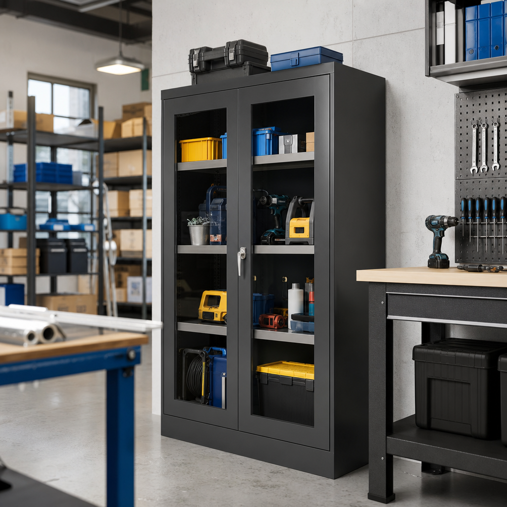 Metal Storage Cabinet with Vision Doors 1200 x 1050mm