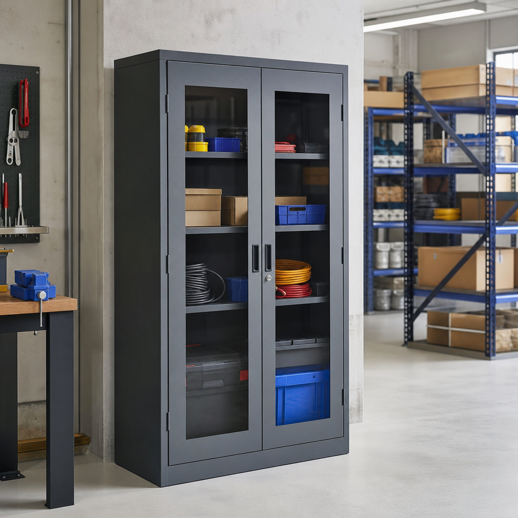 Metal Storage Cabinet with Vision Doors 1200x1300mm