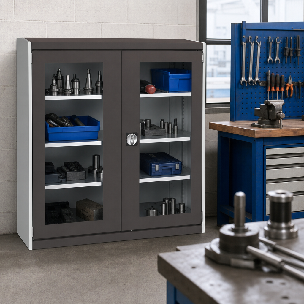 Metal Storage Cabinet with Vision Doors 1200x1300mm