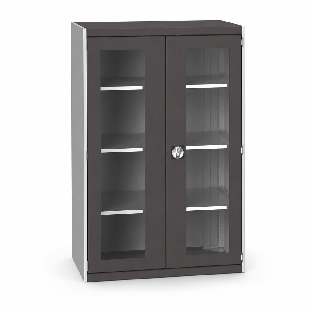 Metal Storage Cabinet with Vision Doors 1600 x 1050 mm