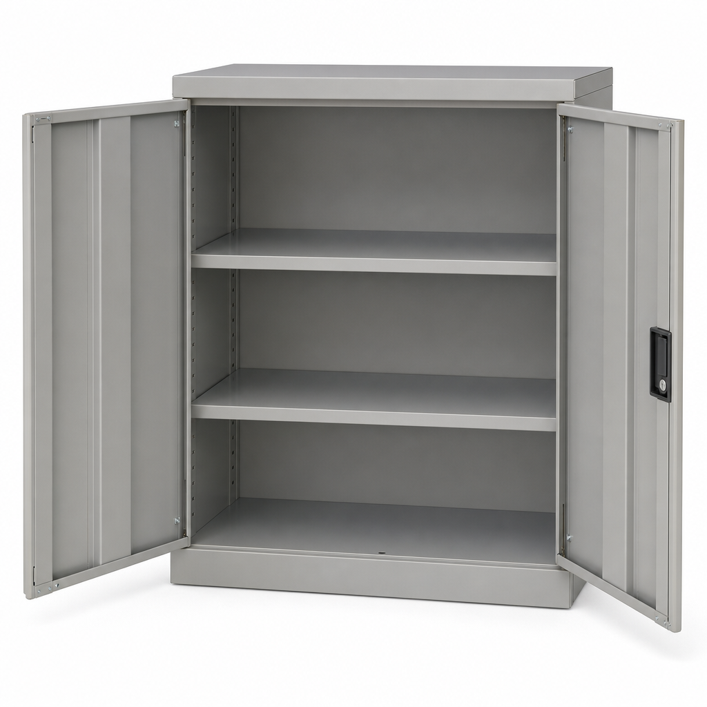 Metal Storage Cupboard with 2 Shelves 1000x800mm
