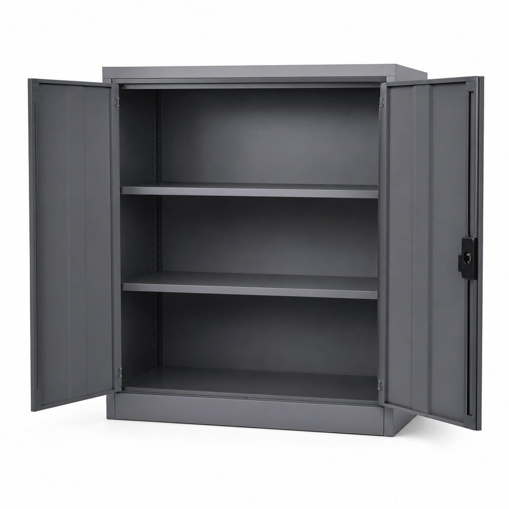Metal Storage Cupboard with 2 Shelves 1050mm Wide