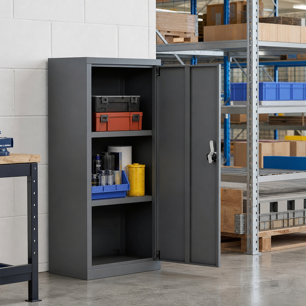 Metal Storage Cupboard with 2 Shelves 525x350mm