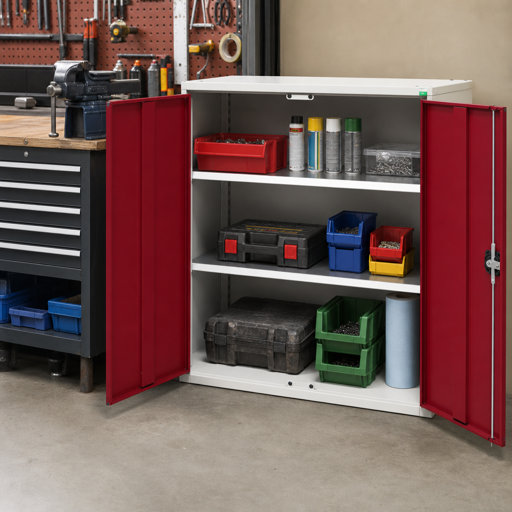 Metal Storage Cupboard with 2 Shelves 800x550mm