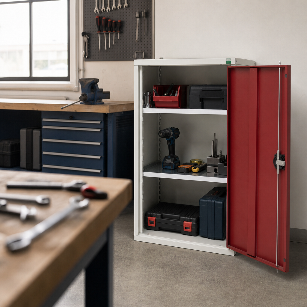 Metal Storage Cupboard with Two Shelves 525x550mm