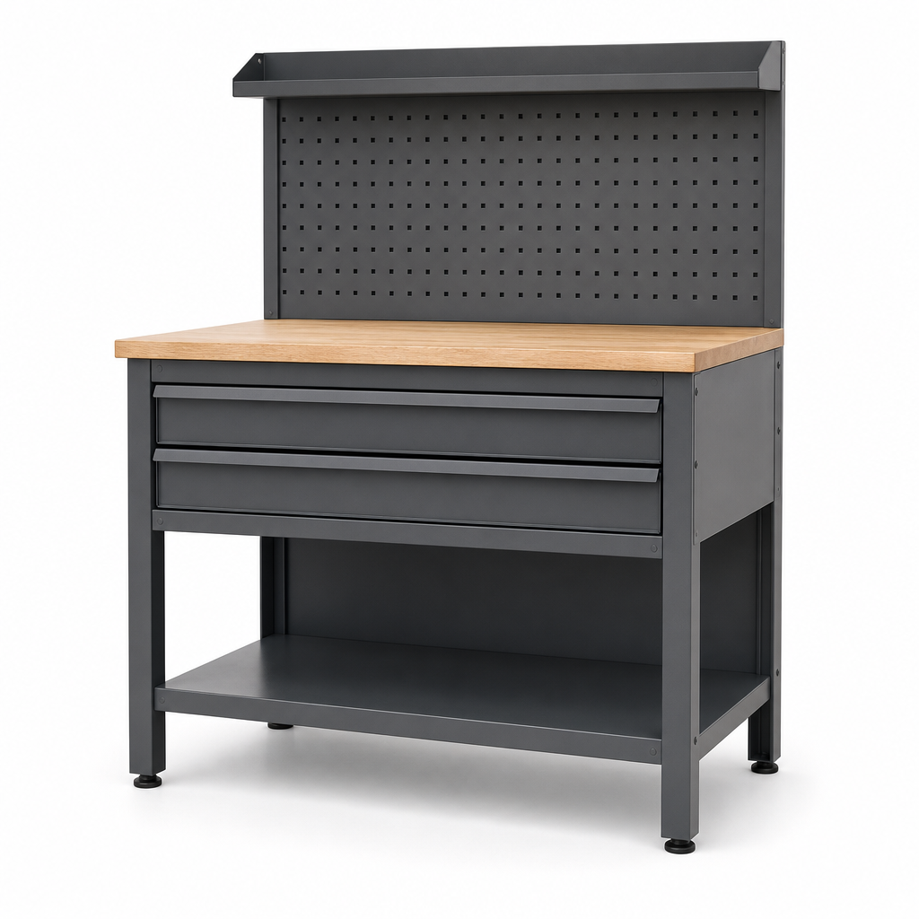 Metal Tool Cabinet with Shelf and 2 Drawers 900x800mm