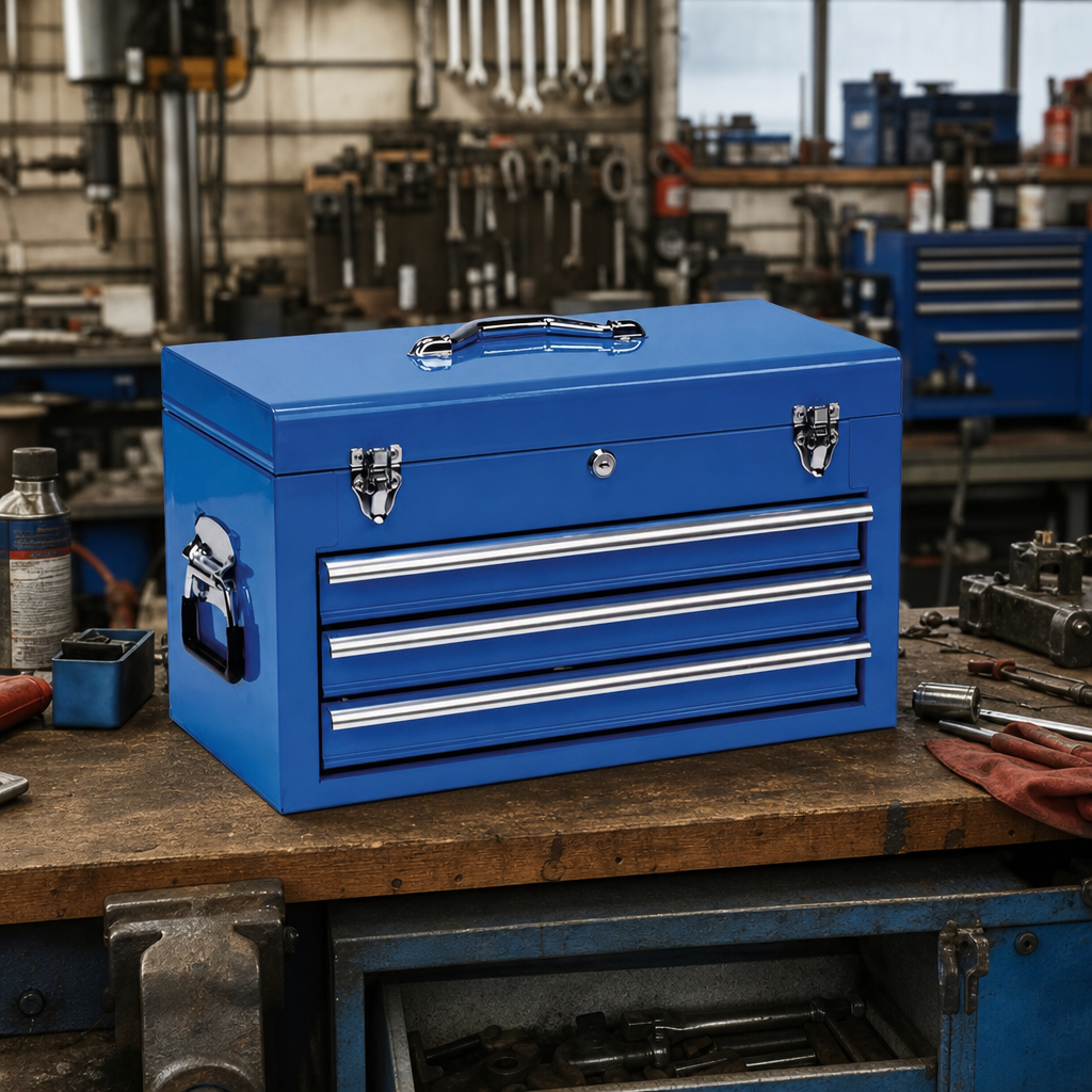 Metal Tool Chest with 3 Storage Drawers