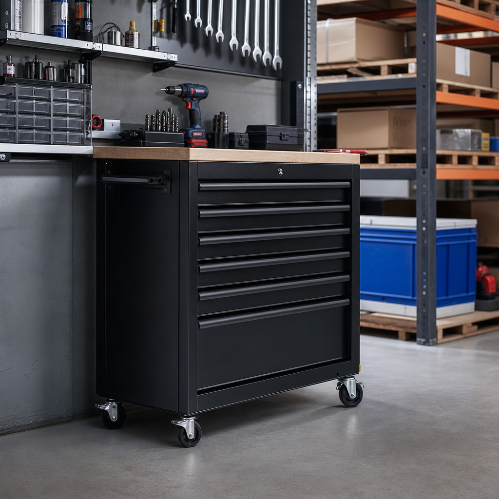 Metal Tool Chest with 6 Storage Drawers
