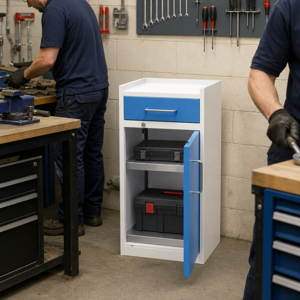 Metal Tool Cupboard with Drawer 980 x 430 x 340mm
