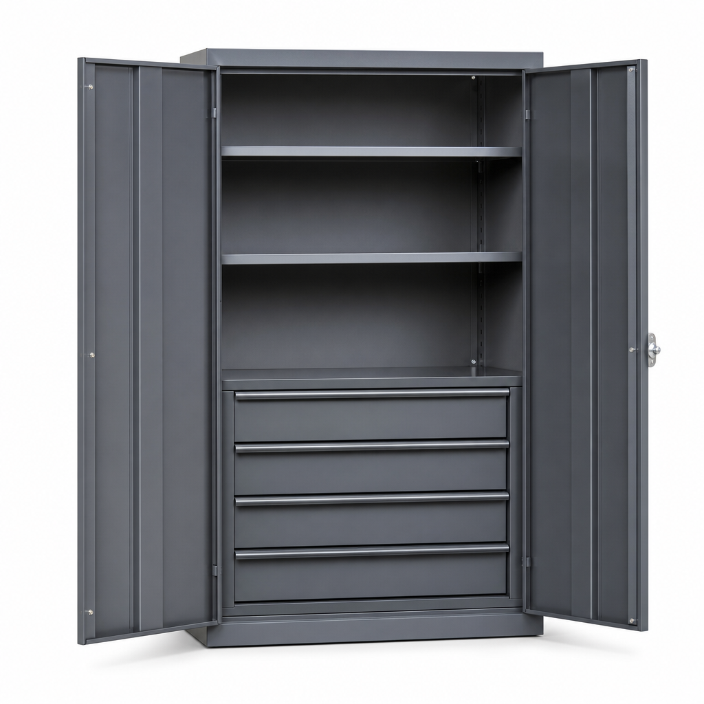 Metal Tool Storage Cupboard with Shelves and Drawers 1050x650mm
