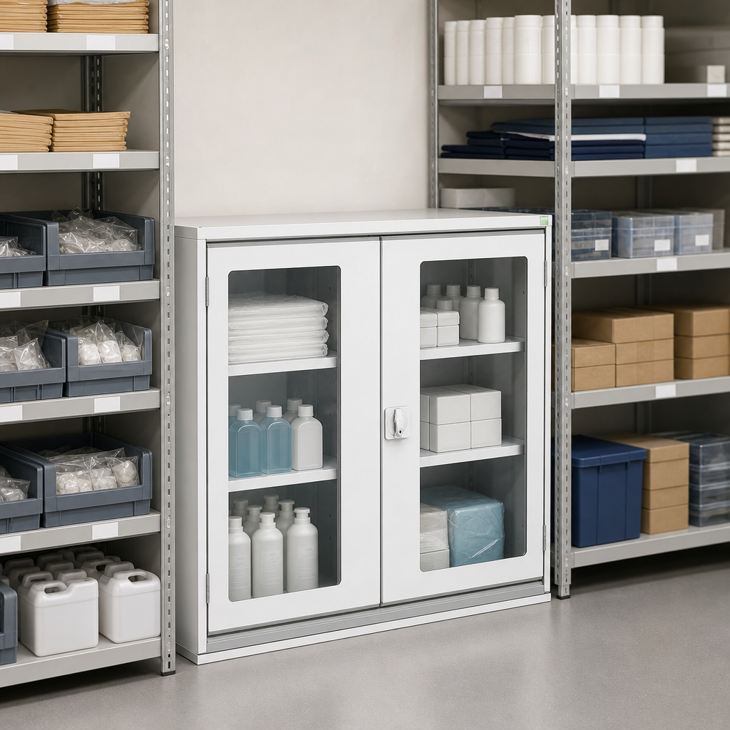 Metal Vision Door Storage Cupboard with Adjustable Shelves