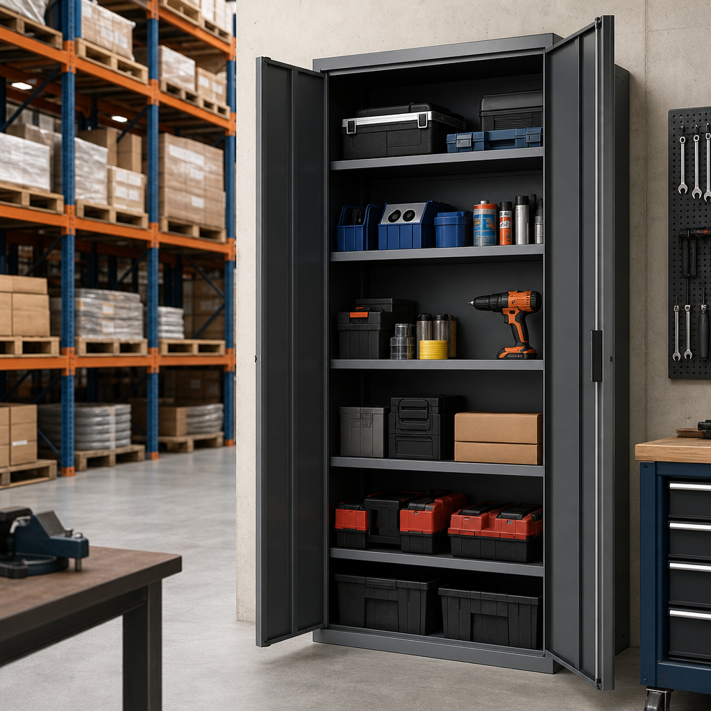 Metal Vision Door Storage Cupboard with Adjustable Shelves