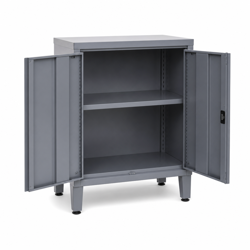 Metal Workshop Tool Storage Cabinet with Shelves and Feet
