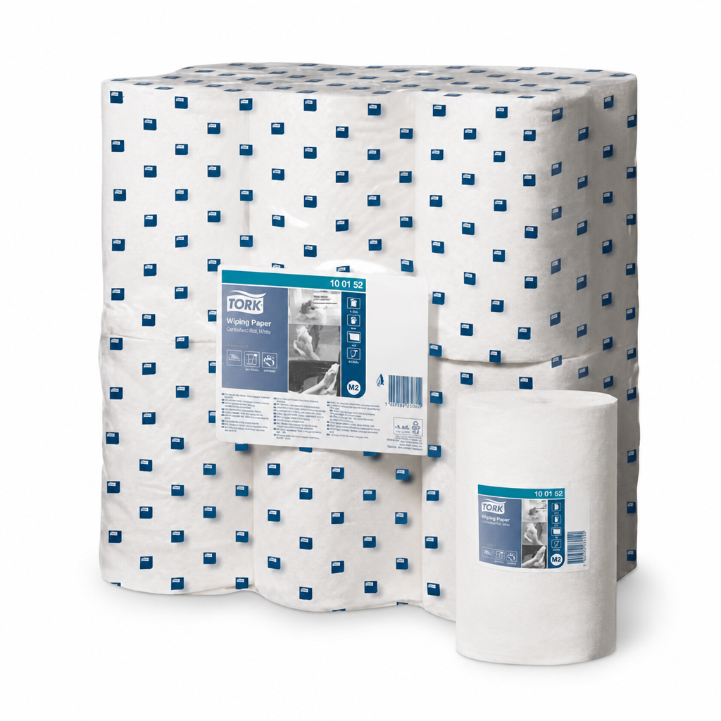 Mini Centrefeed White Wiping Paper Rolls Pack of 12